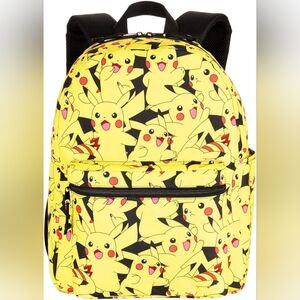 Pokemon‎ Pikachu Print Backpack Full Size 16" Vintage
